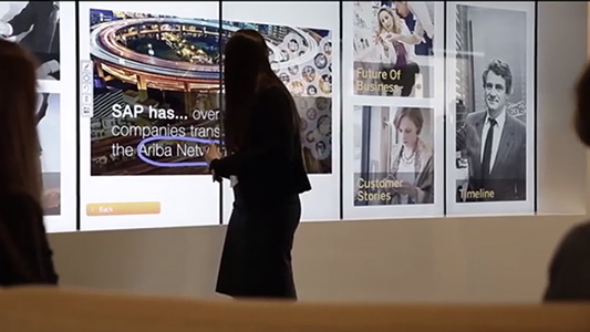 Interactive data visualisation example: SAP's executive presentation wall