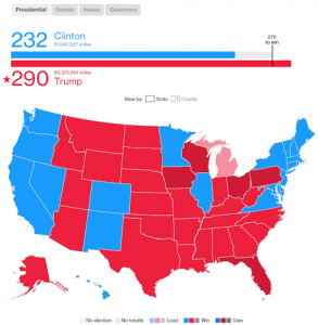 Bloomberg Geokarte zur Visualisierung von US-Wahldaten