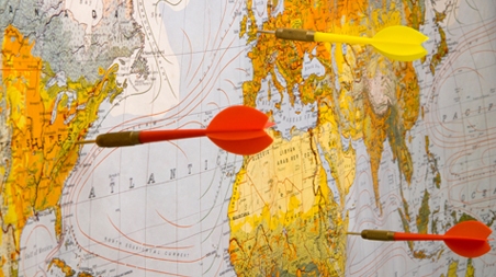 خريطة مع السهام