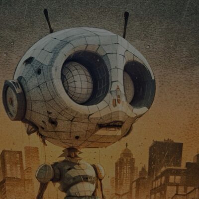 Illustration of a robot, visual for artificial intelligence consultancy