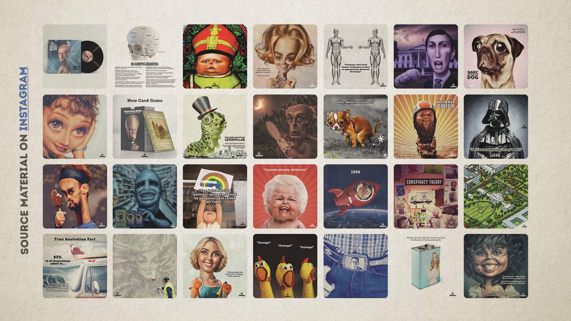 Image of TV show illustrations from the A.I. animation studio Oddtoe