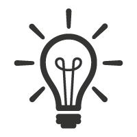 Interaktives Symbol für die Datenvisualisierung - Glühbirnenbild