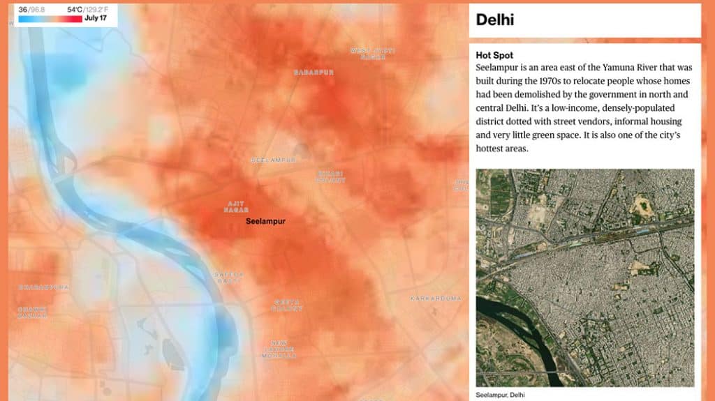 Interactive map, interface of of city climate data