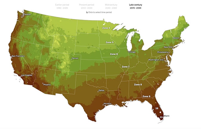 Map of the United States, an example of information visualization