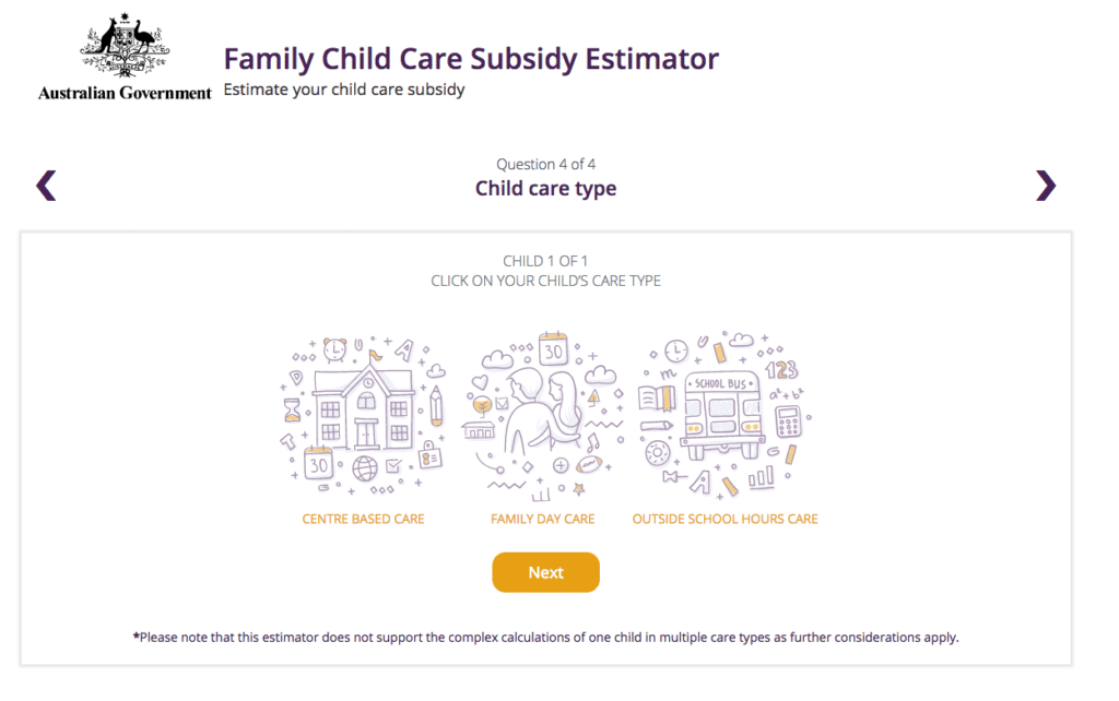 The Datalabs Agency was engaged to help Australia's Department of Education provide a clean and simple user interface in which parents and carers of children could estimate the amount of money they may be entitled to receive.