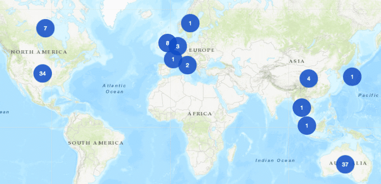 The Datalabs Agency was commissioned to turn the list of the University of Melbourne’s partners and connections around the world into an interactive map that would sit on the home page of their site.
