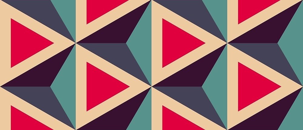 Design repetition graphic, repeated triangle patterns used in the background of a data visualization