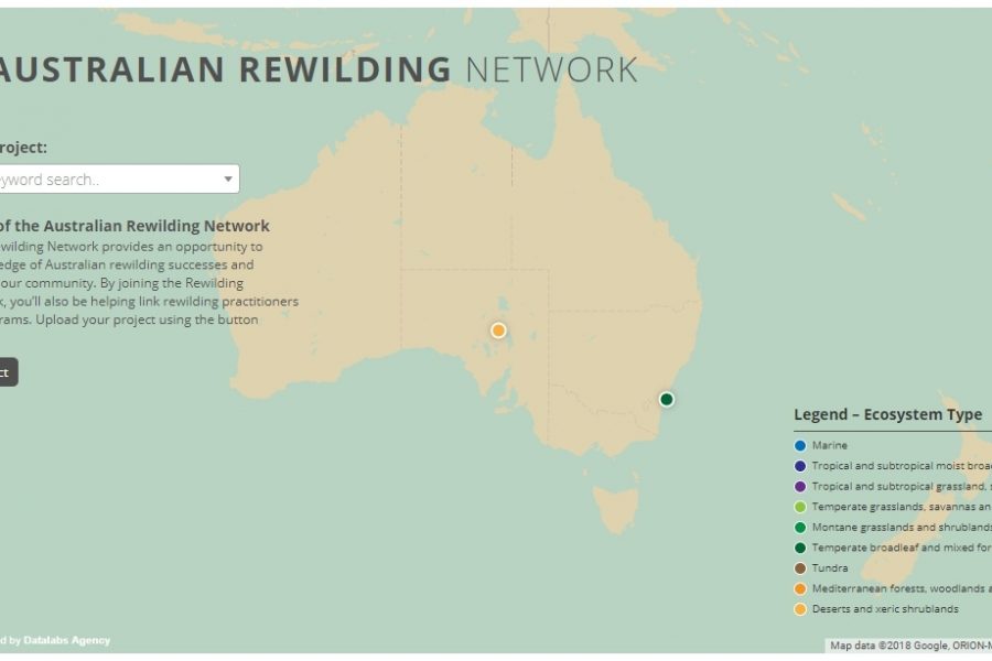 Fallstudie: Rewilding Australia Projektkarte
