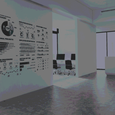 Office with a Dashboard Workshop Graphic on the Wall