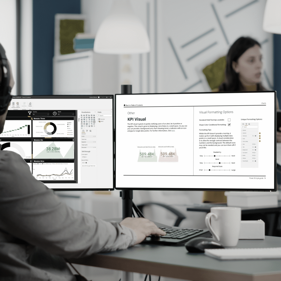 Photo of a data analysts designing a BI dashboard, part of the Analysts Toolkit by the Datalabs Agency