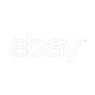 eBay logo, white
